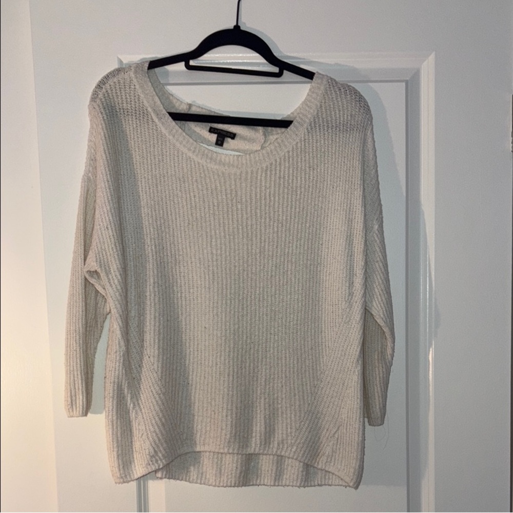 Express Women's Off-White Crew Neck Sweater